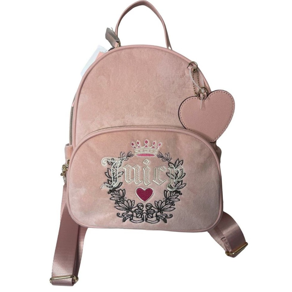 Juicy Couture  | Pink Diamond Velour  | Heritage Embroidered Backpack | NWT